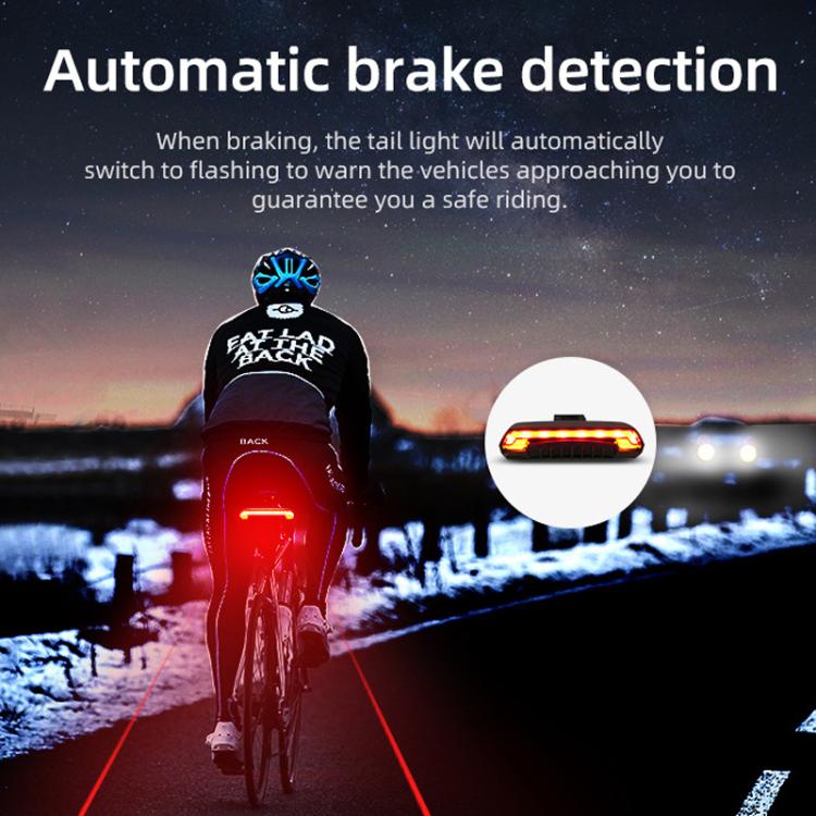 Fanale posteriore laser per bicicletta con telecomando intelligente, indicatori di direzione a LED e luce di avvertimento., MEILAN X5