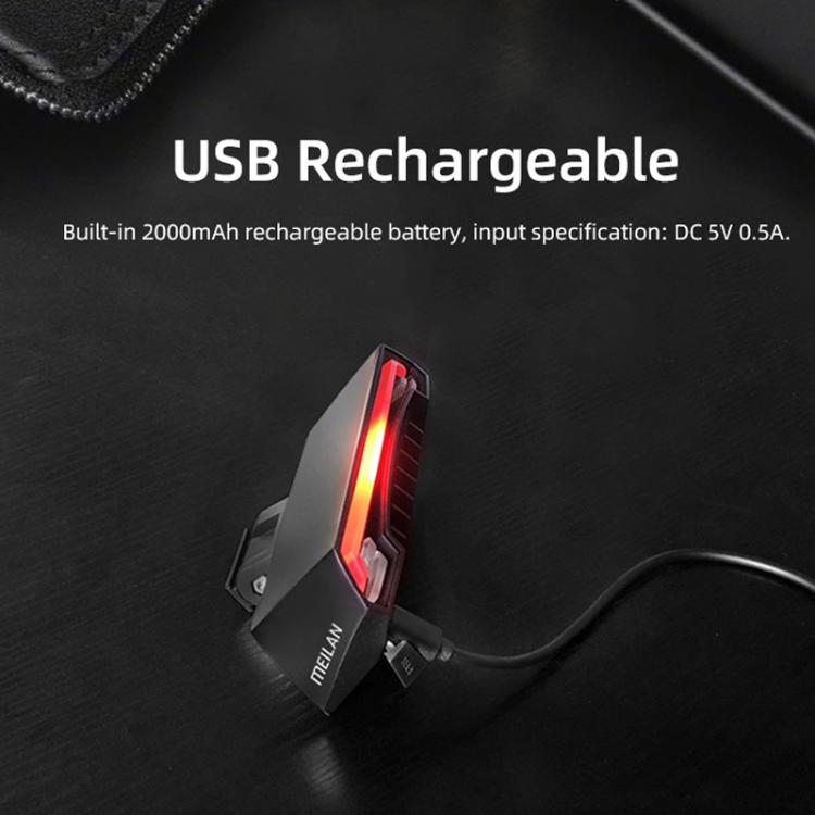 Fanale posteriore laser per bicicletta con telecomando intelligente, indicatori di direzione a LED e luce di avvertimento., MEILAN X5