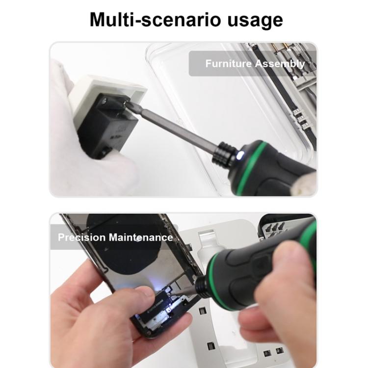 Set di cacciaviti elettrici BAKU 41 in 1 con ricarica USB-C e doppia luce LED per riparazioni domestiche ed elettronica., BA-0001