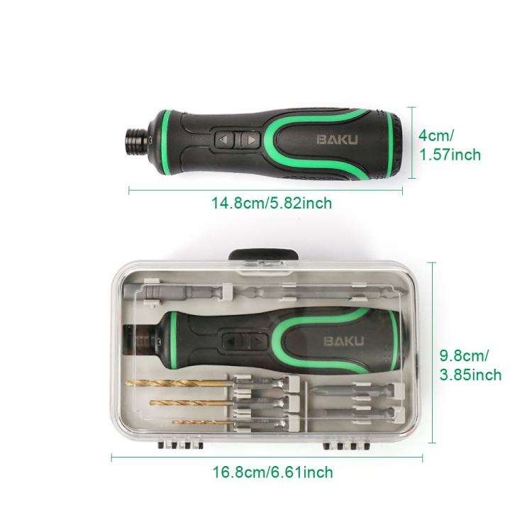 Set di cacciaviti elettrici BAKU 41 in 1 con ricarica USB-C e doppia luce LED per riparazioni domestiche ed elettronica., BA-0001