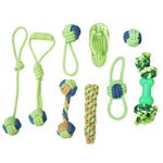 Corda da masticare per cani, ideale per sbucciare i denti e per il gioco interattivo con gli animali domestici. Giocattolo in corda di cotone., 9pcs /Set