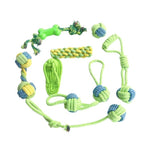 Corda da masticare per cani, ideale per sbucciare i denti e per il gioco interattivo con gli animali domestici. Giocattolo in corda di cotone., 9pcs /Set