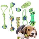 Corda da masticare per cani, ideale per sbucciare i denti e per il gioco interattivo con gli animali domestici. Giocattolo in corda di cotone., 9pcs /Set