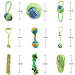 Corda da masticare per cani, ideale per sbucciare i denti e per il gioco interattivo con gli animali domestici. Giocattolo in corda di cotone., 9pcs /Set