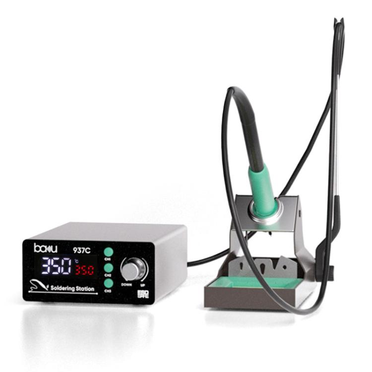 BAKU BA-937C Stazione saldante LCD da 120 W, kit saldatore elettrico termostatico con 3 canali di temperatura preimpostati., 110V US Plug, 220V EU Plug
