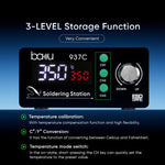 BAKU BA-937C Stazione saldante LCD da 120 W, kit saldatore elettrico termostatico con 3 canali di temperatura preimpostati., 110V US Plug, 220V EU Plug
