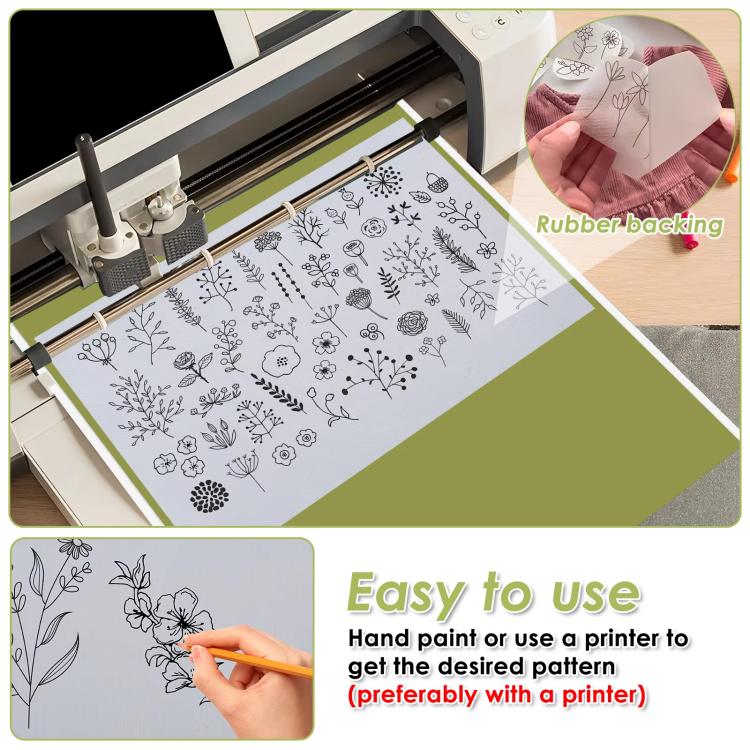 Carta autoadesiva inodore formato A4 per ricamo fai da te su tessuto non tessuto, solubile in acqua., 10pcs 21 x 30cm