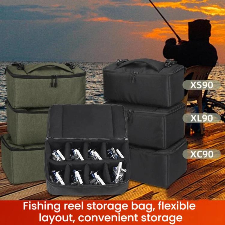 Mulinello da spinning, verricello elettrico, mulinello per esche, borsa portaoggetti per accessori da pesca, XS90 Black, XS90 Olive Green, XL90 Black, XL90 Olive Green, XC90 Black, XC90 Olive Green