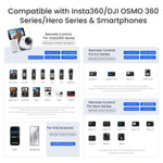Telecomando Bluetooth aMagisn 3.0 versione universale per Insta360, GoPro Hero, smartphone Android/iOS, DJI OSMO 360, Action 6/5 Pro/4, AM40