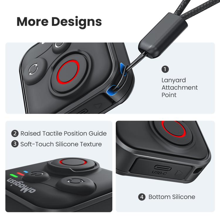Telecomando Bluetooth aMagisn 3.0 versione universale per Insta360, GoPro Hero, smartphone Android/iOS, DJI OSMO 360, Action 6/5 Pro/4, AM40
