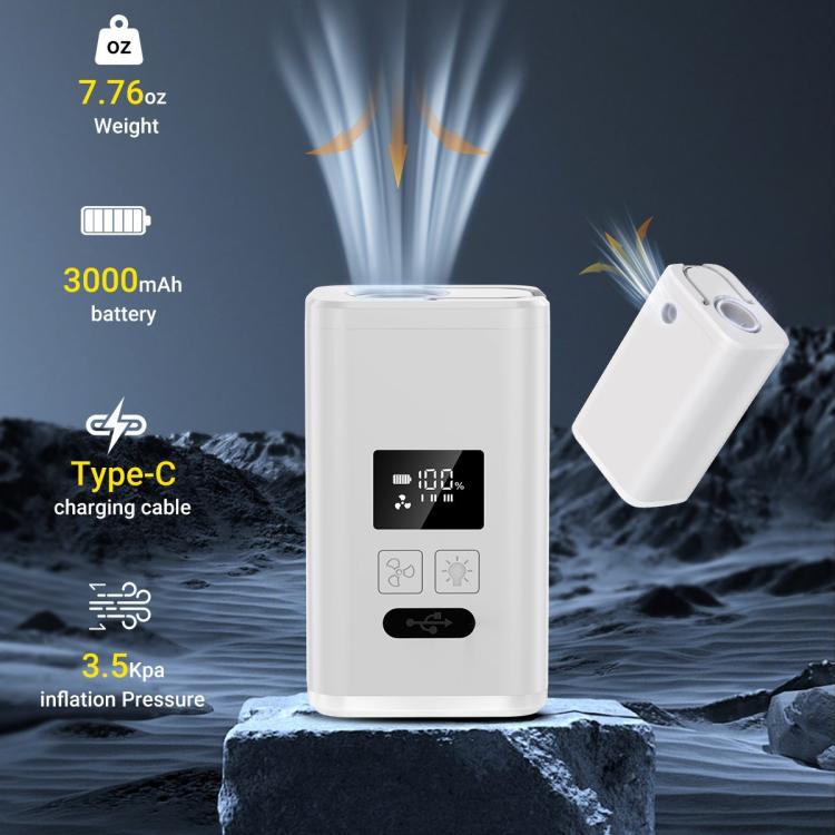 Pompa ad aria elettrica con display digitale per esterni, soffiatore d'aria integrato con illuminazione, mini pompa ad aria portatile