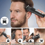 YJ-102 Tagliacapelli multifunzione 5 in 1 da uomo con luce, impermeabile IPX6, per rifinitura di capelli e naso., YJ-102