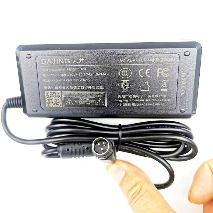 Alimentatore per stampante di etichette DAJING ADP-60D24, 24 V 2,5 A, 3 Pin, 5.5x2.5mm