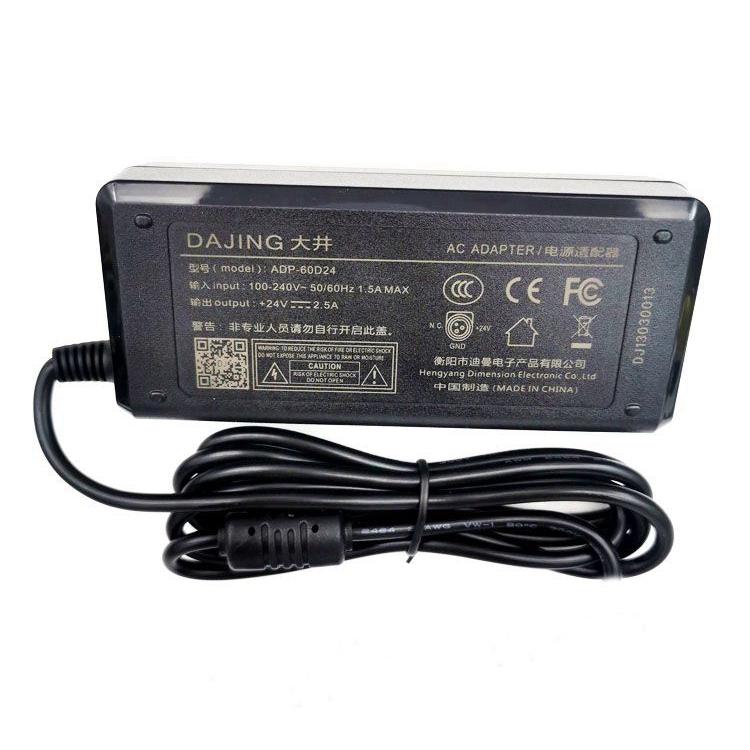 Alimentatore per stampante di etichette DAJING ADP-60D24, 24 V 2,5 A, 3 Pin, 5.5x2.5mm