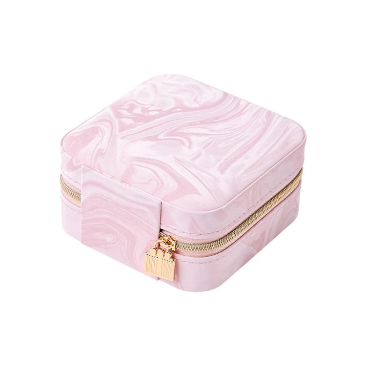 Pochette organizer portatile da viaggio per gioielli con texture in velluto effetto onde d'acqua, ideale per orecchini, collane, anelli e accessori.