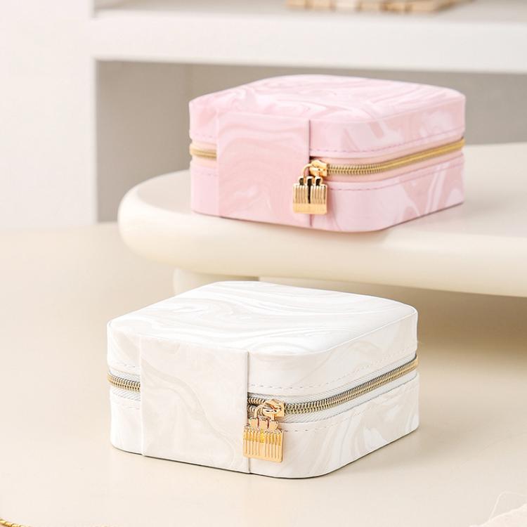 Pochette organizer portatile da viaggio per gioielli con texture in velluto effetto onde d'acqua, ideale per orecchini, collane, anelli e accessori.