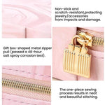 Pochette organizer portatile da viaggio per gioielli con texture in velluto effetto onde d'acqua, ideale per orecchini, collane, anelli e accessori.