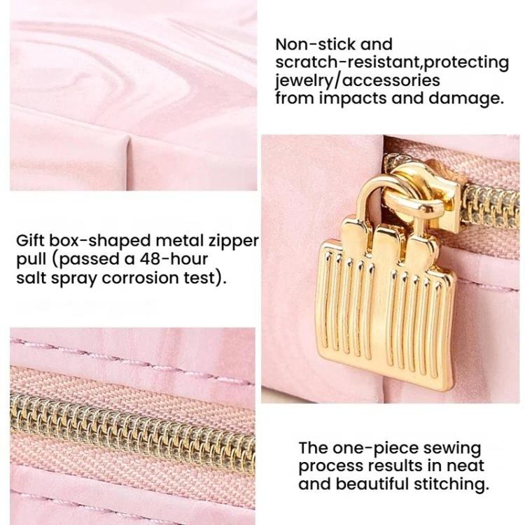 Pochette organizer portatile da viaggio per gioielli con texture in velluto effetto onde d'acqua, ideale per orecchini, collane, anelli e accessori.