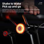 Frenata intelligente per bicicletta, luce posteriore in fibra di carbonio con sensore di vibrazione e spia di avvertimento., CY120
