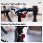 Frenata intelligente per bicicletta, luce posteriore in fibra di carbonio con sensore di vibrazione e spia di avvertimento., CY120