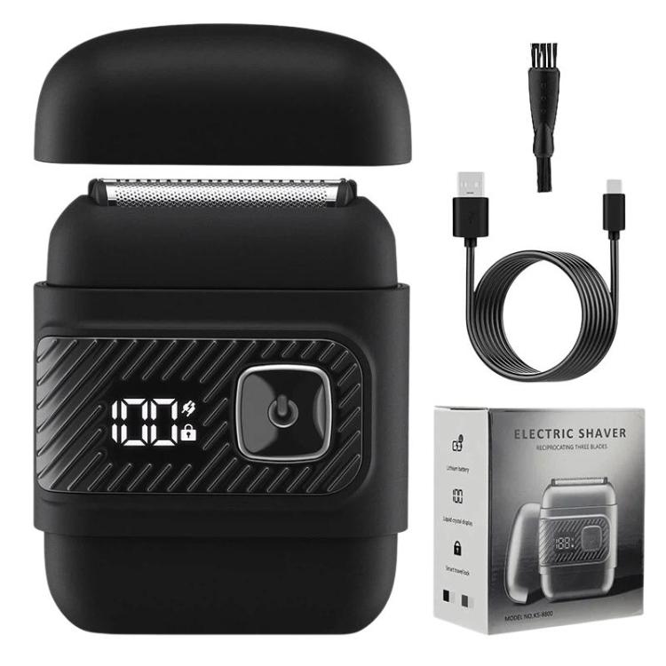 Rasoio elettrico a movimento alternato KS-8800 con 3 testine e display LCD, impermeabile IPX6.