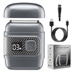 Rasoio elettrico a movimento alternato KS-8800 con 3 testine e display LCD, impermeabile IPX6.