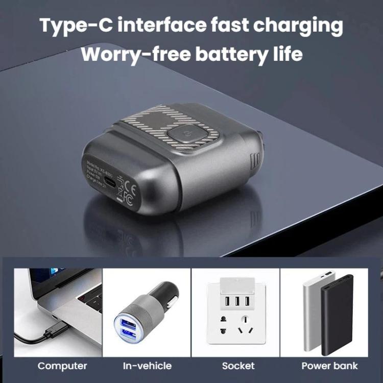 Rasoio elettrico a movimento alternato KS-8800 con 3 testine e display LCD, impermeabile IPX6.