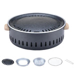 Fornello rotondo K-705 per tè e barbecue, portatile da esterno con griglia a carbone.