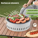 Fornello rotondo K-705 per tè e barbecue, portatile da esterno con griglia a carbone.