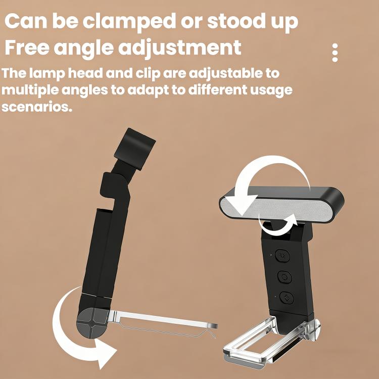 Lampada da lettura a clip ricaricabile tramite USB con segnalibro pieghevole a LED