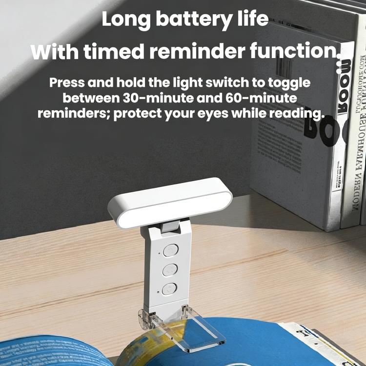 Lampada da lettura a clip ricaricabile tramite USB con segnalibro pieghevole a LED