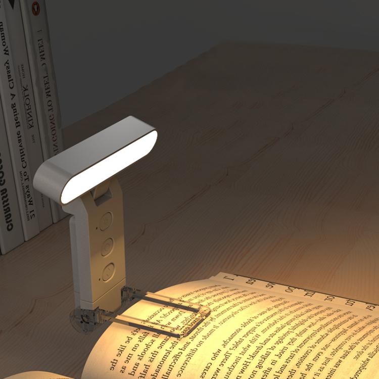 Lampada da lettura a clip ricaricabile tramite USB con segnalibro pieghevole a LED