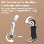 Mini lampada segnalibro portatile USB con clip, luce ambientale a LED