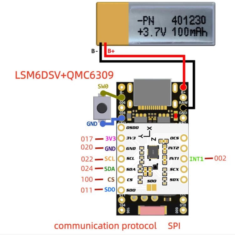 Per SlimeVR / Smol Modulo LSM6DSV + QMC6309