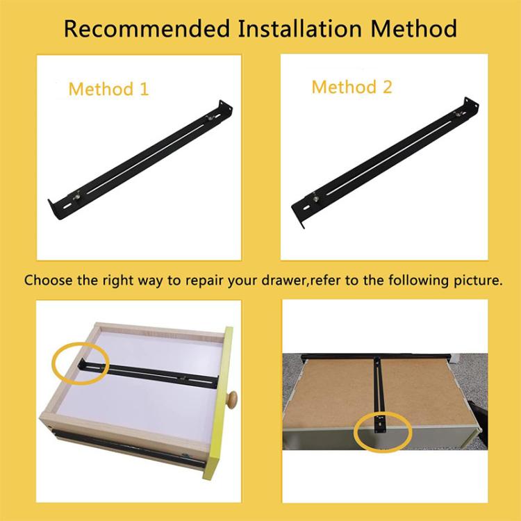 Kit di riparazione per cassetti, staffe di rinforzo per mobili in legno, truciolato e MDF., 1, 2