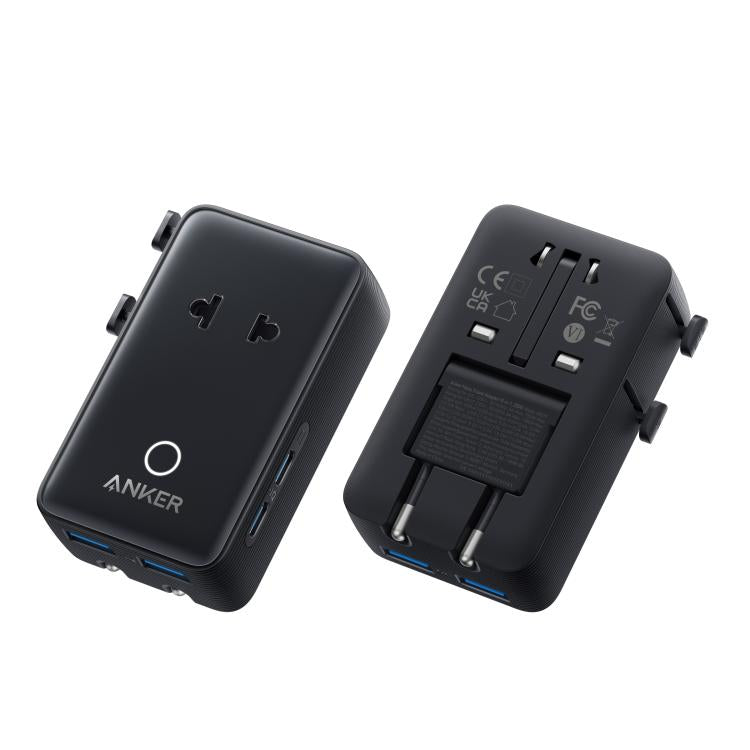 Adattatore multi-paese ANKER A9215, ricarica rapida PD da 20 W, caricabatterie portatile universale con distribuzione intelligente.