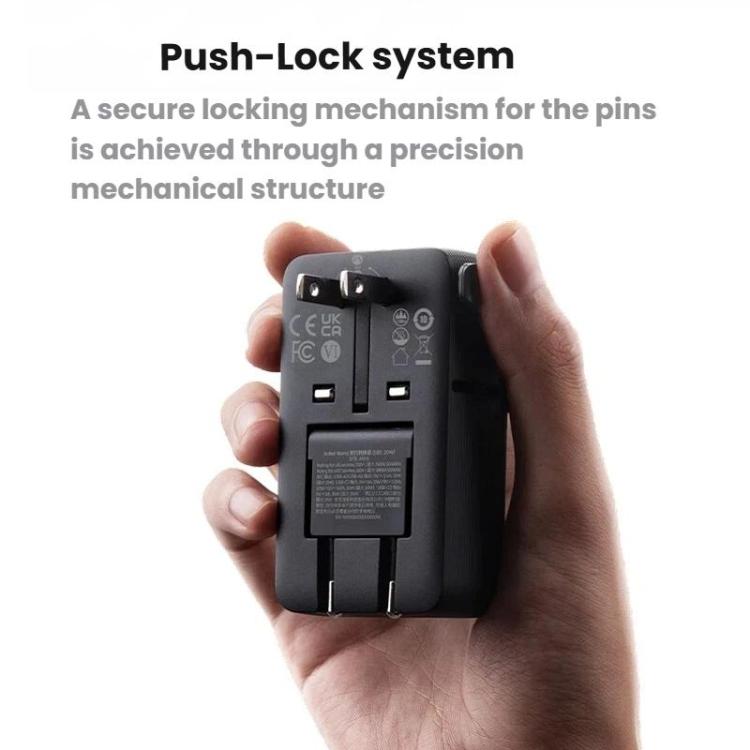 Adattatore multi-paese ANKER A9215, ricarica rapida PD da 20 W, caricabatterie portatile universale con distribuzione intelligente.