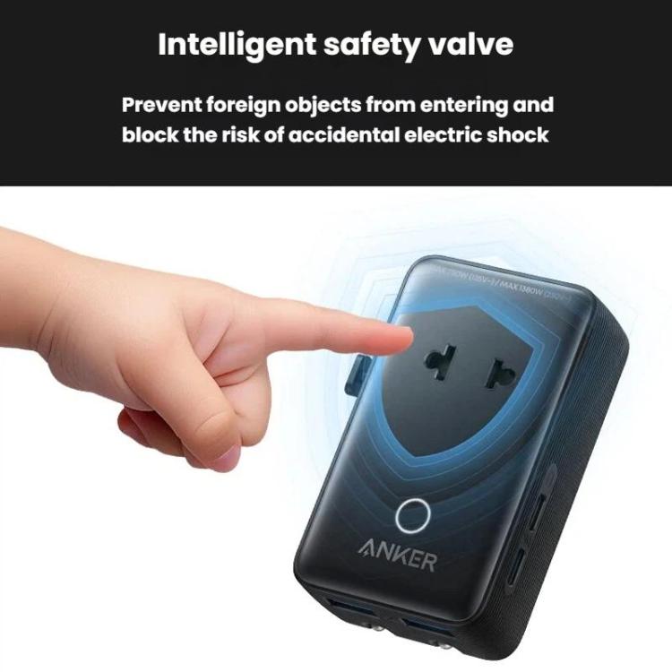 Adattatore multi-paese ANKER A9215, ricarica rapida PD da 20 W, caricabatterie portatile universale con distribuzione intelligente.
