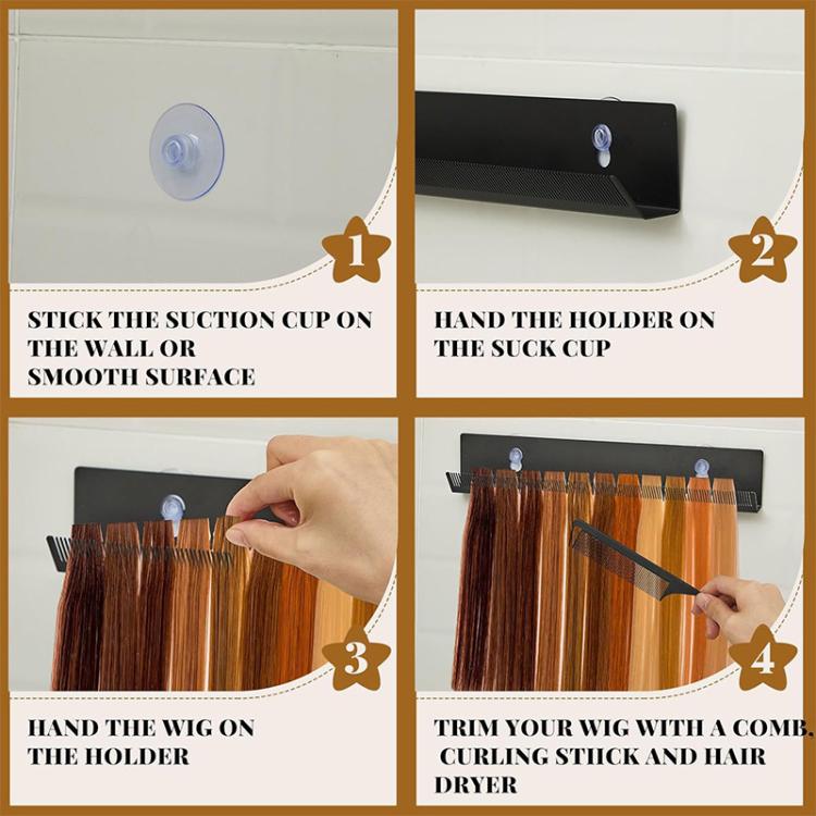 Supporto in metallo per parrucche e extension, ideale per lo styling e la conservazione.