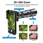 Obiettivo zoom teleobiettivo universale APEXEL interamente in metallo 20-40x per smartphone, telescopio HD per telefono per fotografia lunare e di concerti, APL-20-40X