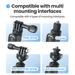 Amagisn Selfie Stick con telecomando per action camera e smartphone, Bluetooth 5.1, estensibile fino a 101 cm (40 pollici)., Claw, 1/4 Inch, Ballhead Claw, Ballhead 1/4 Inch