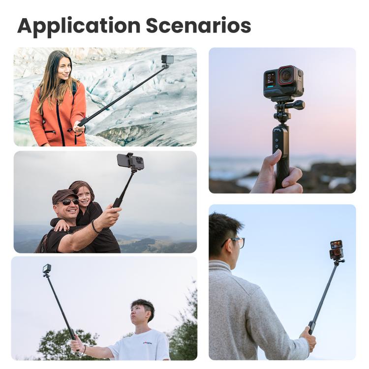 Amagisn Selfie Stick con telecomando per action camera e smartphone, Bluetooth 5.1, estensibile fino a 101 cm (40 pollici)., Claw, 1/4 Inch, Ballhead Claw, Ballhead 1/4 Inch