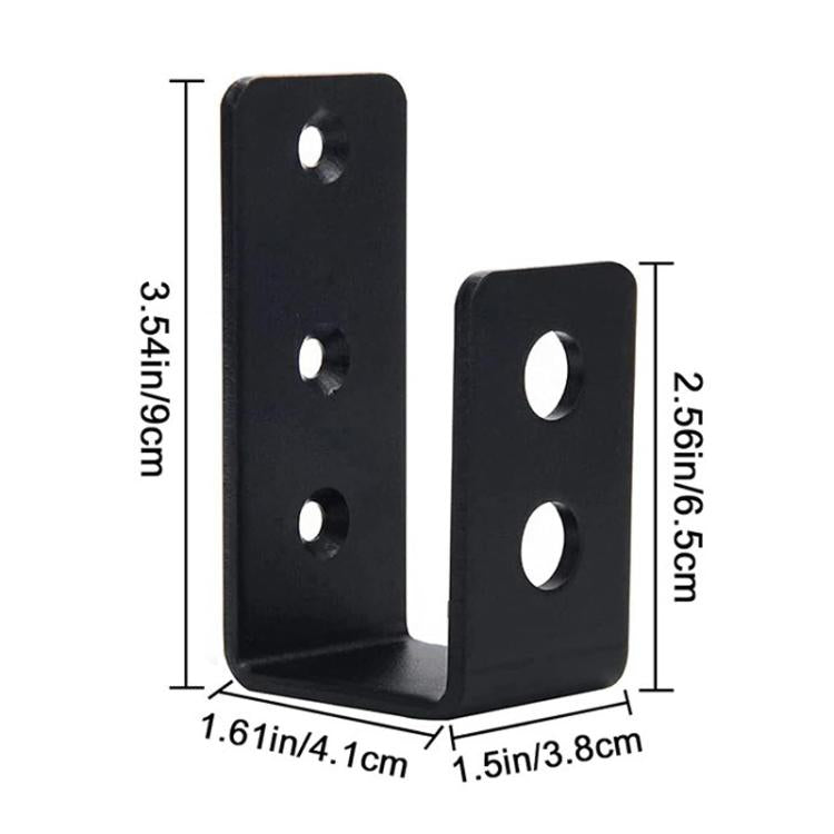 Staffa di rinforzo per barra della porta a forma di U aperta, staffa per barriera di sicurezza della porta, 2pcs, 4pcs