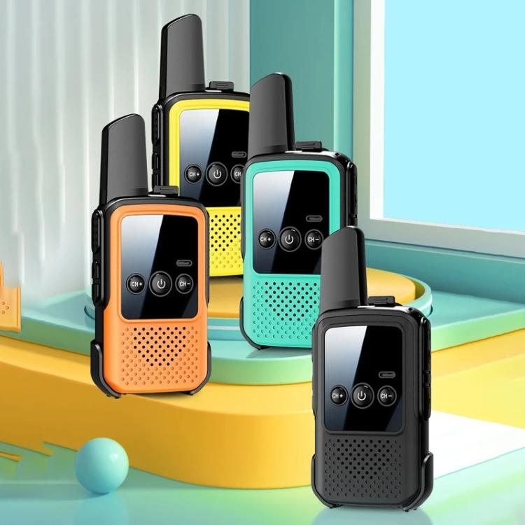 Mini walkie talkie wireless a lungo raggio per genitori e figli, 2pcs Black, 2pcs Orange, 2pcs Green, Single Black, Single Orange, Single Green