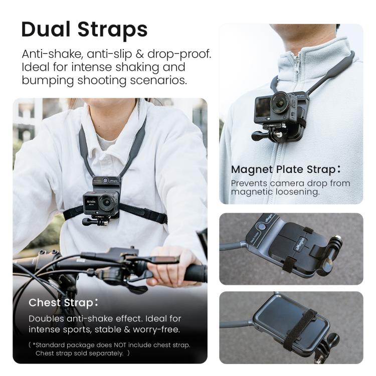 Supporto magnetico invisibile da collo AMagisn per vlogging in prima persona, compatibile con GoPro/Insta360/smartphone