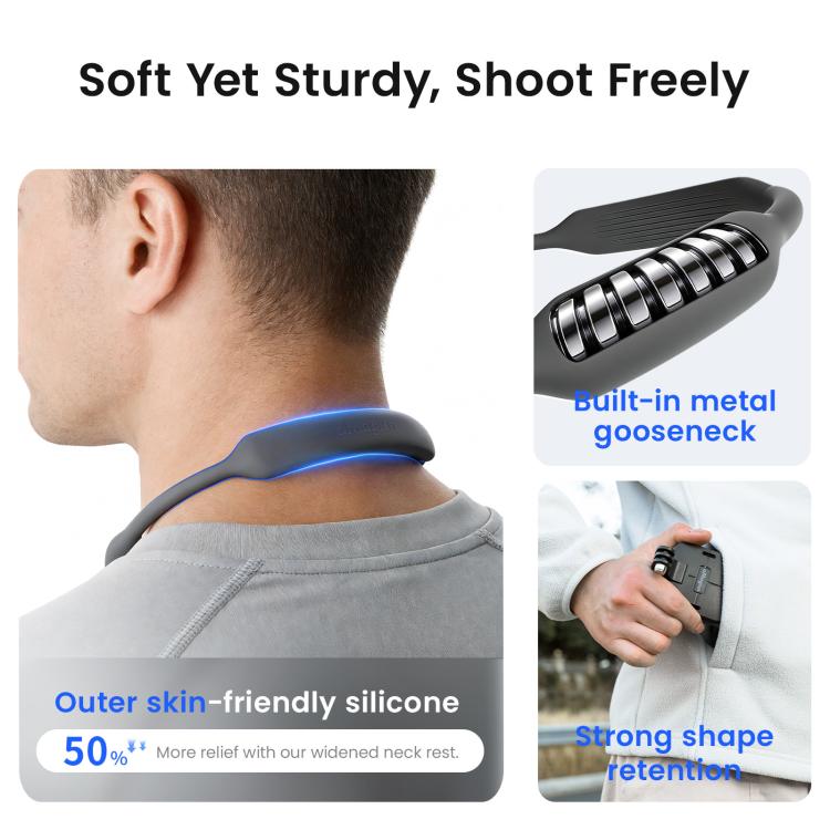 Supporto magnetico invisibile da collo AMagisn per vlogging in prima persona, compatibile con GoPro/Insta360/smartphone