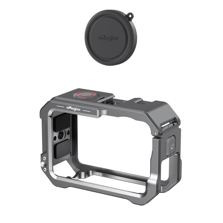 Gabbia metallica per DJI Osmo Action 6 con copriobiettivo in sili