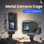 Per DJI OSMO Action 6 aMaginsn Gabbia metallica con sgancio rapido e copriobiettivo in silicone, Action 6 Metal Cage