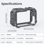 Per DJI OSMO Action 6 aMaginsn Gabbia metallica con sgancio rapido e copriobiettivo in silicone, Action 6 Metal Cage