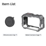 Per DJI OSMO Action 6 aMaginsn Gabbia metallica con sgancio rapido e copriobiettivo in silicone, Action 6 Metal Cage